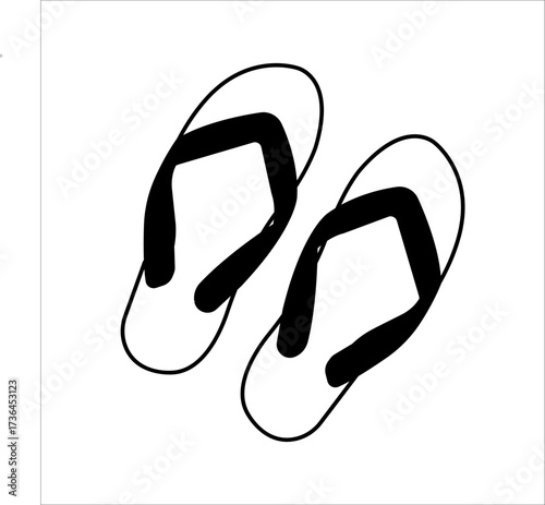 Flip-flops icon. Flip-flops vector icon design. Summer sandals outline symbol. Flip-flops isolated on a white background.