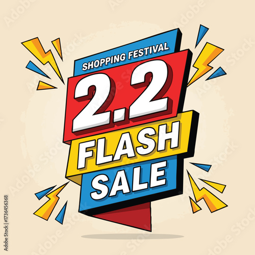 2.2 Flash Sale Shopping Festival Promotion Banner.