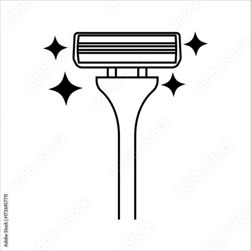 Razor icon. Razor blade. Barber shop sign. Vector illustration on a white background.