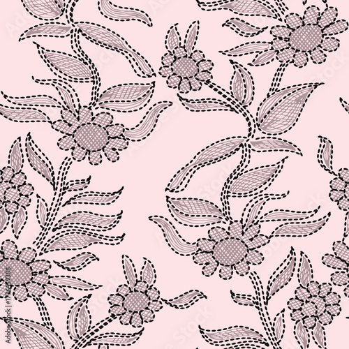 multi colored decorated hand drawn rendered traced embraided ornamental all over base background. repeat pattern geometrical texture border ethnic tribal creative design	