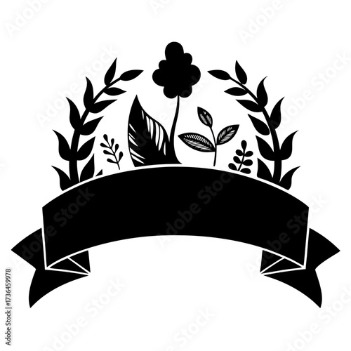 Elegant botanical banner with floral frame, perfect for spring sales and garden promotions, bring nature's beauty to your brand with this eye-catching design