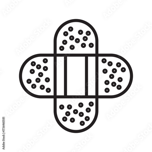 Bandage Plaster Minimalistic Flat Line Outline Stroke Icon Pictogram Symbol