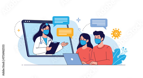 Virtual healthcare consultation and remote medical advice for families.