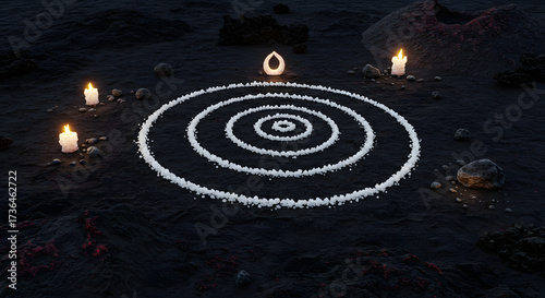 Salt Spiral on Dark Volcanic Plateau