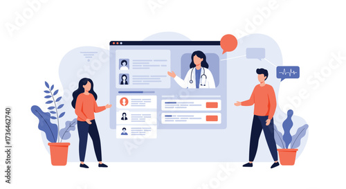 Telemedicine consultation with medical professionals using a digital platform.