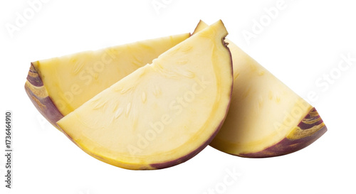 Obraz na płótnie Isolated sliced rutabaga, a root vegetable, also known as swede for culinary use