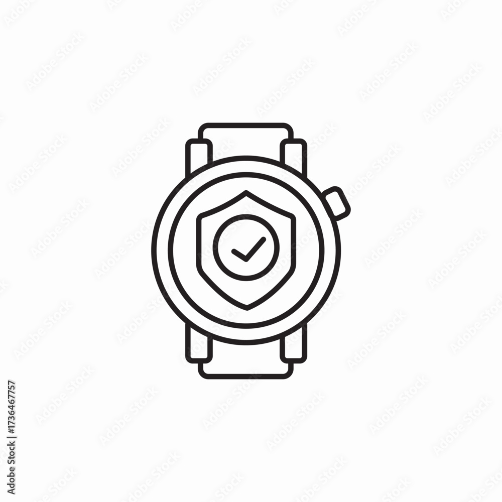 Fototapeta premium snart watch protection check mark icon sign vector