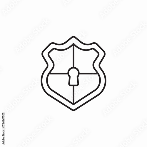 shield key hole protection icon sign vector