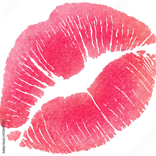 A beautiful pink lipstick kiss mark, perfect for expressing affection and love. The kiss is in a vibrant pink hue, suggestive of passion and intimacy. 
