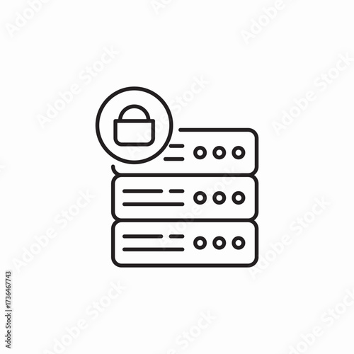 sever lock protection icon sign vector