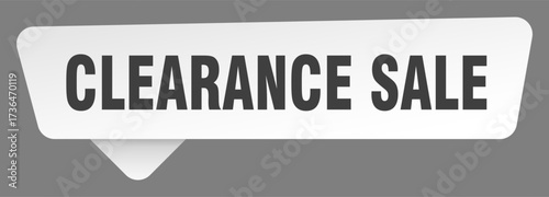 clearance sale sign. clearance sale white sticker isolated on gray background