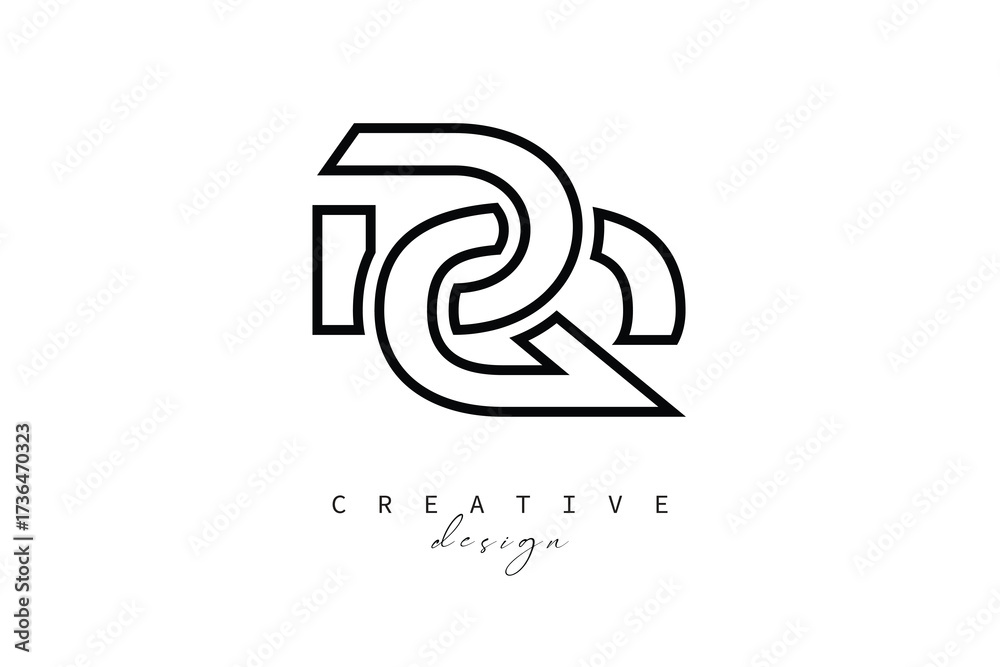Obraz premium DQ Creative Monogram Logo Design-Stock Creative Branding Design Concept
