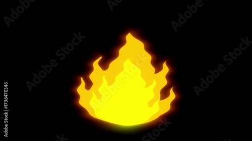 4K resolution loop animation Fire animated on green screen and transparent background.