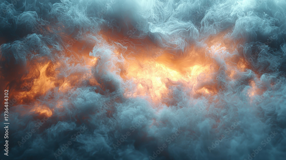 Fototapeta premium Dramatic lightning storm sky cloudscape nature aerial view atmospheric phenomenon