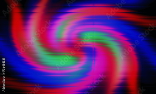 Vibrant swirling abstract background with red blue and green colors