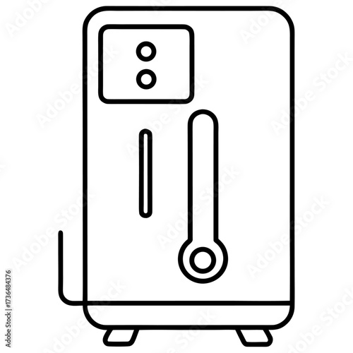 Outline illustration of a deep fryer for food preparation and cooking equipment in the kitchen