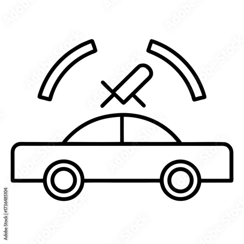 Connected car technology illustration of autonomous driving system and smart vehicle connectivity seamless network innovation for the future