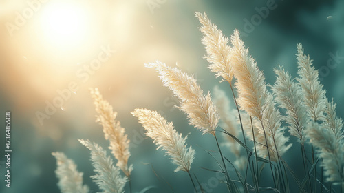 Gentle breeze stirring golden grass serene meadow nature photography warm lighting tranquil atmosphere