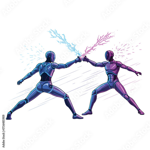 Humanoid Robot Fencer Competing with Plasma Foil