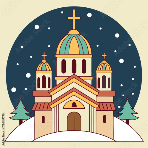Orthodox Christmas, Nativity, Jesus, Christian holiday, Cross, Church, December, Orthodox religion, Celebration (8).eps