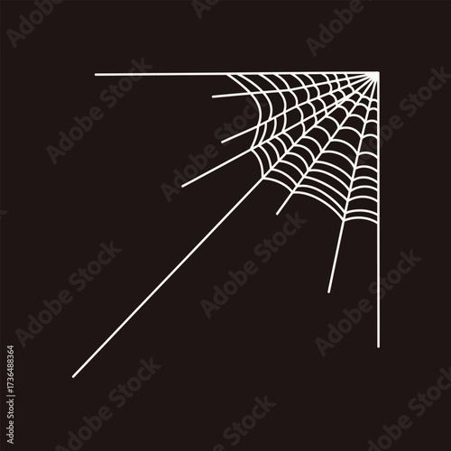 Spooky White Spider Web Illustration Perfect for Halloween Themed Designs and Creepy Autumn Decorations