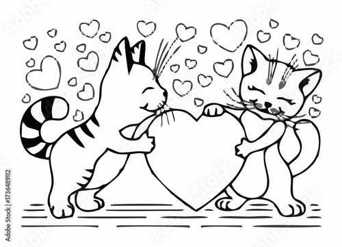 Cats and love hearts.eps