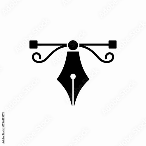 uterus, gynecology, womb, fertility, reproductive, health, women, female, obstetrics, clinic, medical, logo, icon, vector, symbol, silhouette, minimal, monochrome, pen, nib, fountain, writing, journal