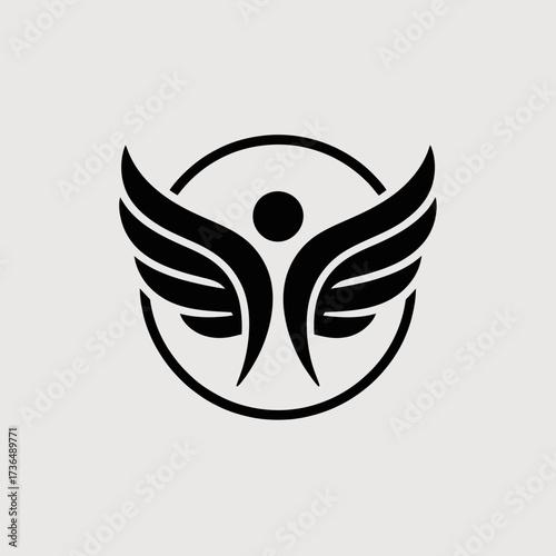 wings, angel, logo, abstract, icon, design, emblem, symbol, tattoo, graphic, silhouette, vector, inspiration, guardian, divine, freedom, flight, holy, celestial, minimal, creative, artistic, modern, g