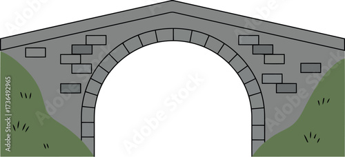 Historic stone arch bridge scenic landmark vector