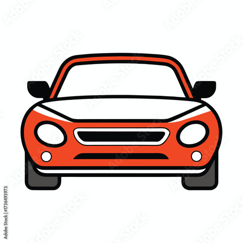 red car isolated on white
