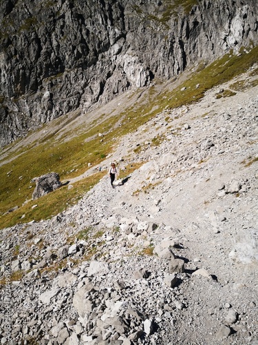 hiking in the mountains