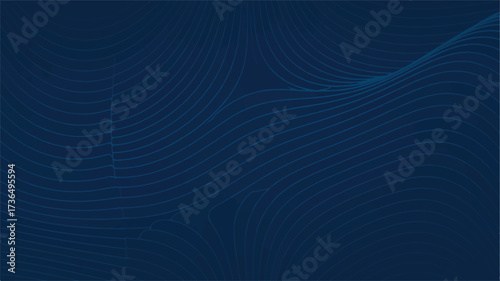 Vector art of abstract dark blue background with wavy lines creating a calming effect