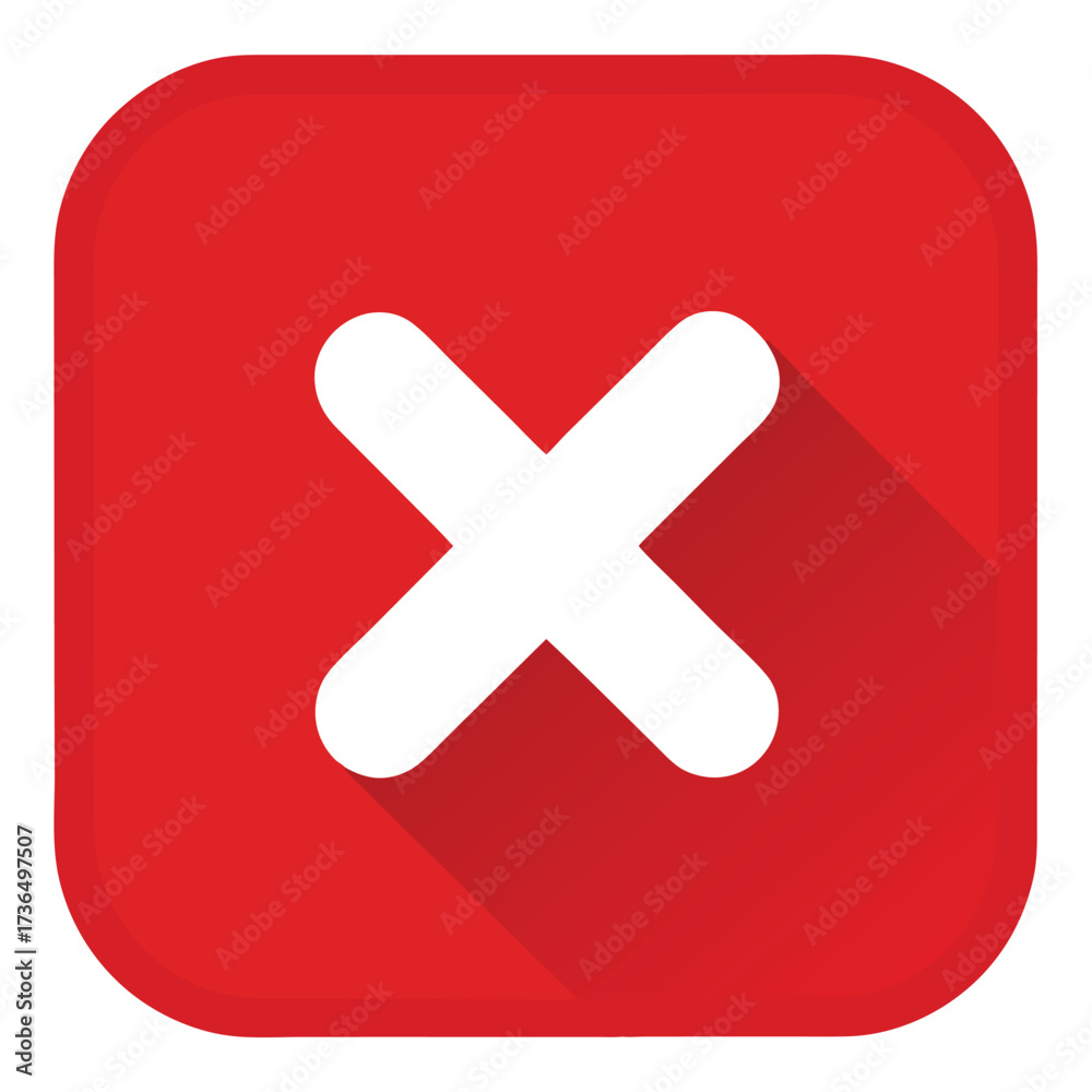 Fototapeta premium Red square with white cross symbol