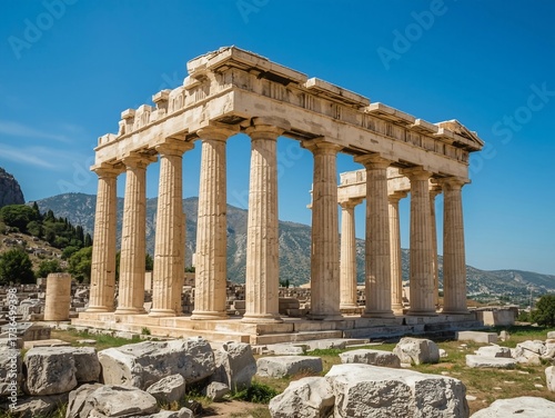 Classical Greek Temple Ruins at Ancient Delphi