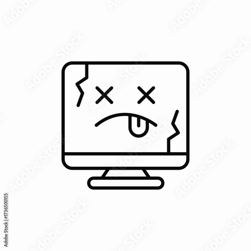 broken computer icon sign vector
