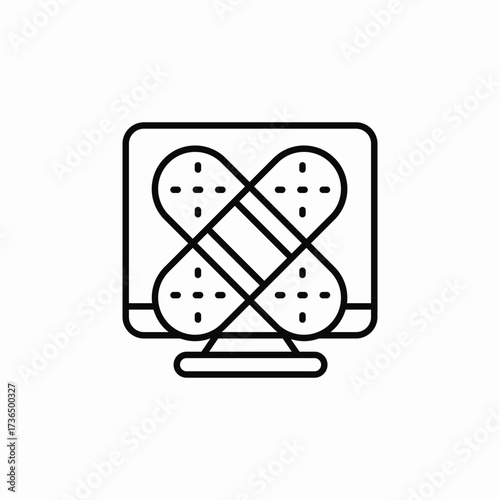 computer patch repair icon sign vector