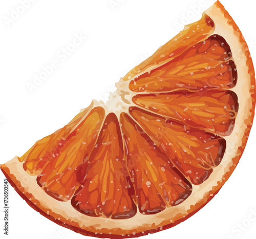 Refreshing orange slice, bright and juicy detail