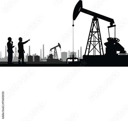 The striking silhouette of an oil pump jack against a vast sunset sky symbolizes the energy industry's vital exploration for petroleum in the field
