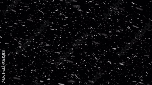 Winter overlay - animation of falling dense snow . Seamless snowing loop. Alpha channel - transparent background.