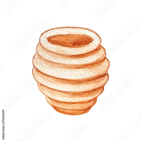 Fotografie Watercolor honey pot for Winnie Bear Pooh from a book illustration
