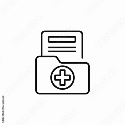 medical documents folder icon sign vector