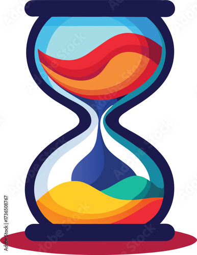 Abstract Flowing Sand Timer – Modern Hourglass Vector Illustration”