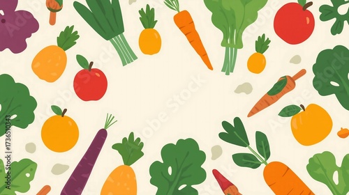 Natural Food Banner in Vibrant Flat Style