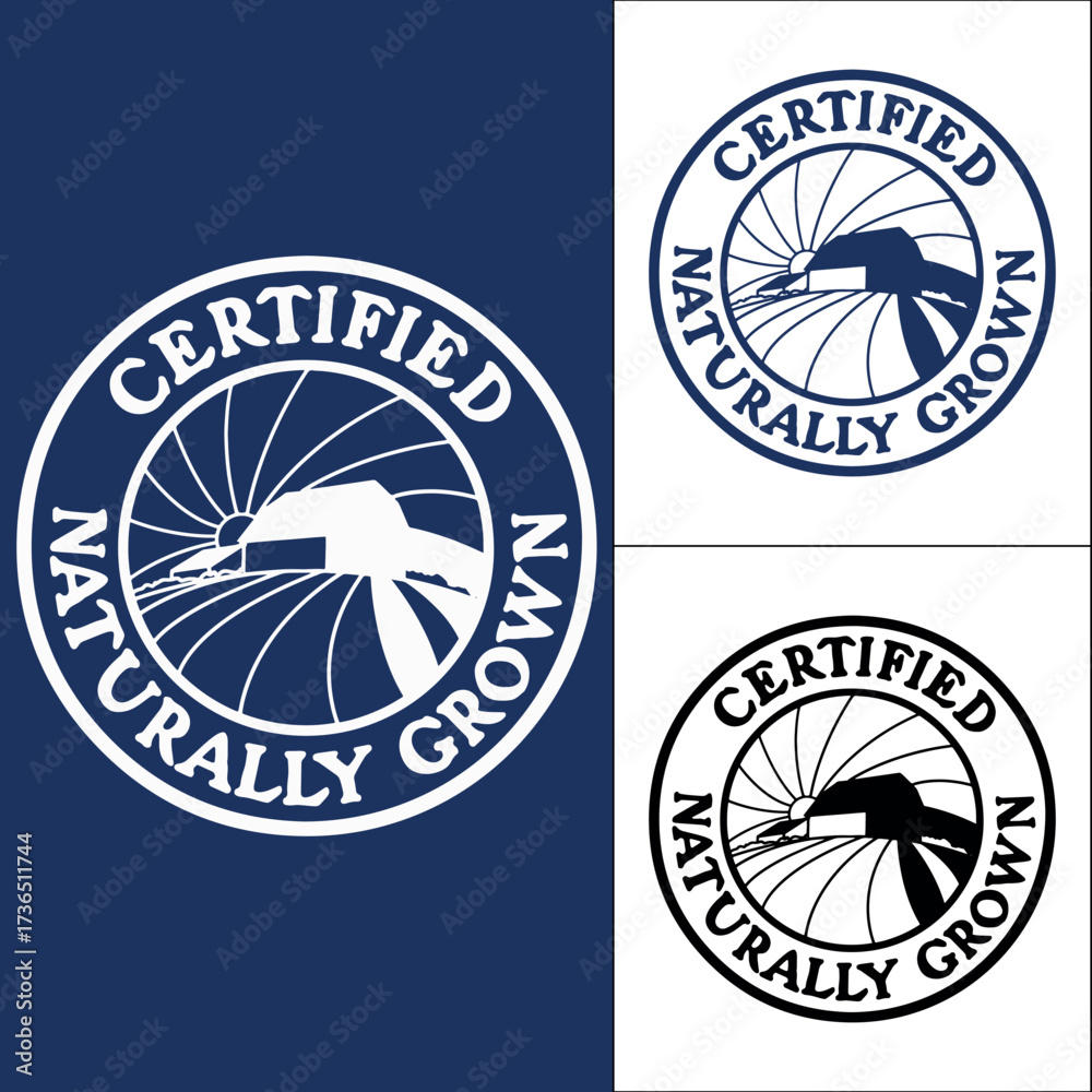 Φωτογραφία Certified naturally grown label for organic products Vector