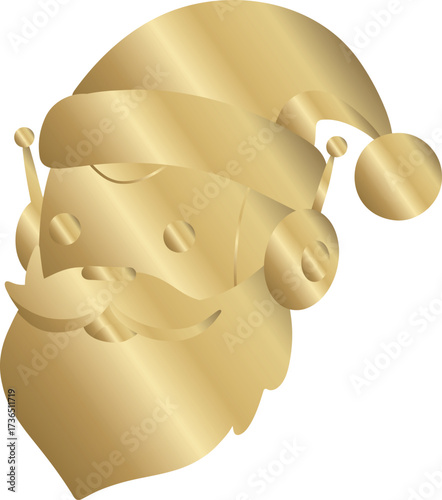 Gold Santa Claus Head Robot