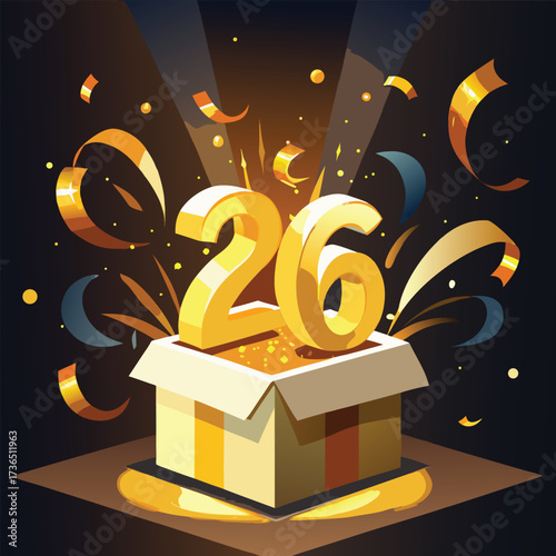 Surprise box unveils the year 2026 with festive fireworks
