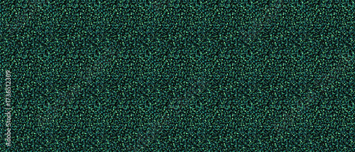 Dark green glitter seamless background with sparkling confetti dots. Shiny glowing texture for wrapping paper, or christmas design. Drag to swatches panel to use