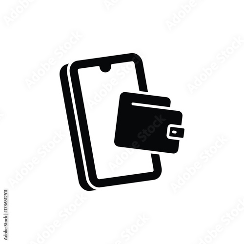 Digital Wallet Glyph Vector Icon