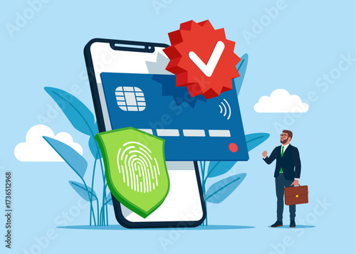 Credit card money financial security for online shopping in e-commerce. Credit Card Limits. Money savings. Max loan amounts. Mobile phone. Vector flat illustration