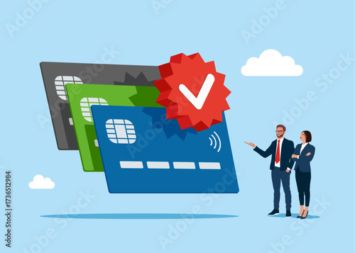 Credit card, bank payment. Credit Card Limits. Money savings. Max loan amounts. Shopping e-commerce. Money financial pay. Vector flat illustration